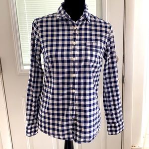 JCREW Navy/White Checked Button down